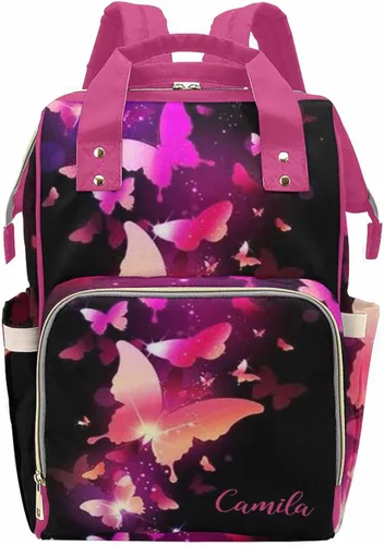 Miniatura 43 de Mochila personalizada para pañales con nombre, mochila grande multifuncional personalizada para pañales de gran capacidad, bolsa de mamá para nueva
