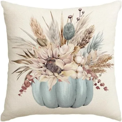 Miniatura 3 de Fundas de cojín cuadradas de calabaza de Acción de Gracias, fundas de cojín decorativas de calabaza para exteriores, decoración del hogar, 18 x 18