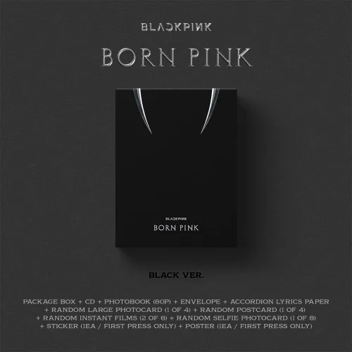 Miniatura 2 de dreamus [Regalo oficial de la tienda] BORNPINK 2nd Álbum [BORN PINK] SET DE CAJAS [NEGRO] + Póster plegado pre-pedido, YGP0181