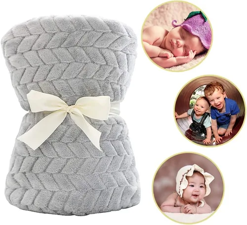 Miniatura 5 de Manta de franela para bebé, cobijas acogedoras para recién nacidos y niños pequeños, supersuave y cálida manta de bebé para cochecito de cuna
