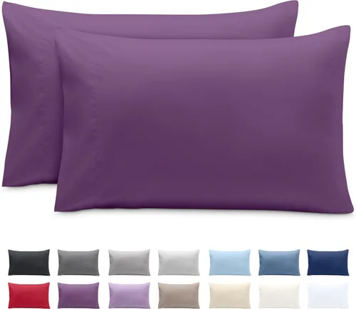 Miniatura 16 de Bare Home Juego de 2 fundas de almohada de microfibra de tamaño estándar, fundas de almohada refrescantes, doble cepillado, fácil cuidado, cierre