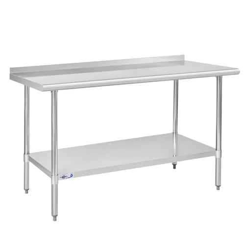Miniatura 29 de Profeeshaw mesa de trabajo, de uso comercial, de acero inoxidable NSF con protector contra salpicaduras y estante inferior, para cocina, restaurante