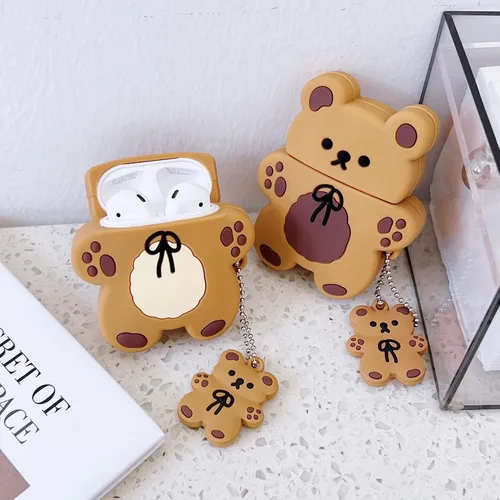 Miniatura 4 de Funda 3D 3D de pato+pollito para Airpods 2/1, funda 3D de dibujos animados para mujeres y niñas, elegante, elegante, encantadora, con forma de pato
