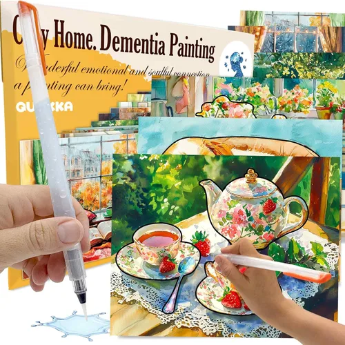 Miniatura 11 de QUOKKA Reusable Water Painting Dementia Activities for Seniors – Alzheimer’s Products for Elderly – Water Doodle Set Vibrant Blooms – Activity Kits