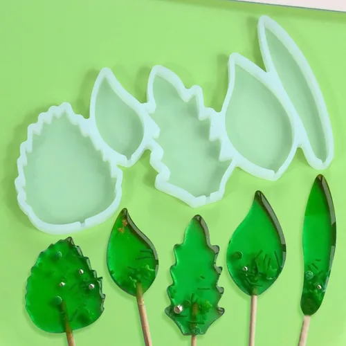 Miniatura 11 de mostsom Moldes de silicona para piruletas, moldes de silicona para piruletas de chocolate, con diseño de hojas, flores, dulces, sin palillos, 2