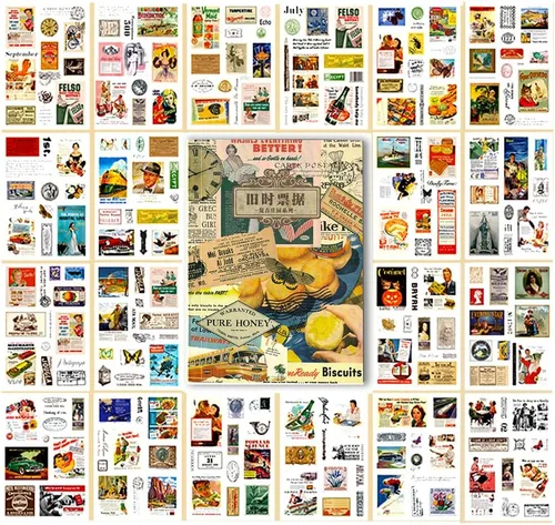 Miniatura 15 de BLEDS Calcomanías para Álbumes de Recortes, Libro de Calcomanías de Plantas y Hongos con Calcomanías Estéticas Ephemera, Suministros de Journaling