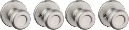 Miniatura 7 de Kwikset Tylo Pomo de Puerta Ficticio, Manija de Una Sola Cara para Armarios, Puertas Dobles Francesas y Despensa, Pomo de Puerta Interior de Latón