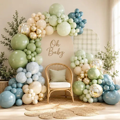 Miniatura 9 de Kit de arco de globos azul negro y blanco, kit de guirnalda de globos azul marino blanco negro con globos de látex plateado metálico globos de Azul