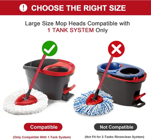 Miniatura 8 de 1 paquete de cabezales de repuesto para mopa giratoria O-Ceda Easy Wrin, recambios de mopa giratoria de microfibra, repuesto de cabezal de mopa