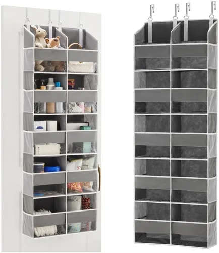 Organizador para colocar sobre la puerta de 5 niveles, almacenamiento extra grande detrás de la puerta de 10 compartimentos, organizador colgante