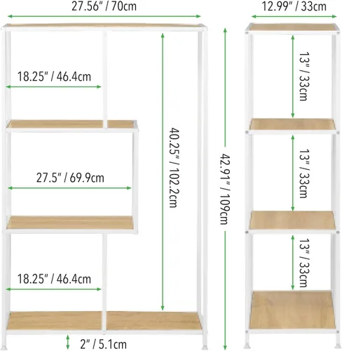 Miniatura 3 de mDesign Organizador de estante de almacenamiento de metal de mediados de siglo, 4 niveles, uso en baño, cocina, entrada, pasillo, vestíbulo