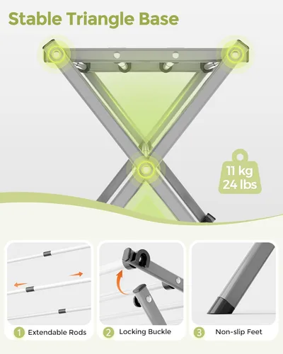 Miniatura 5 de APEXCHASER Estante de Secado de Ropa, Perchero Plegable para Ropa, Estante de Secado de Lavandería Expandible, Pequeño Perchero para Ropa de Bebé