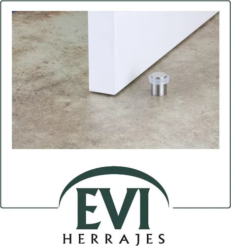 Miniatura 4 de Paquete de 2 topes de puerta EVI Tope de puerta de acero inoxidable – Cierre de tornillo – Protector de goma blanca – Tope de puerta de 0.79 x