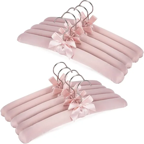 Miniatura 9 de NEOVIVA Perchas acolchadas para ropa de mujer, perchas acolchadas con estampado floral para mujer, sin ganchos de hombro para adultos, perchas