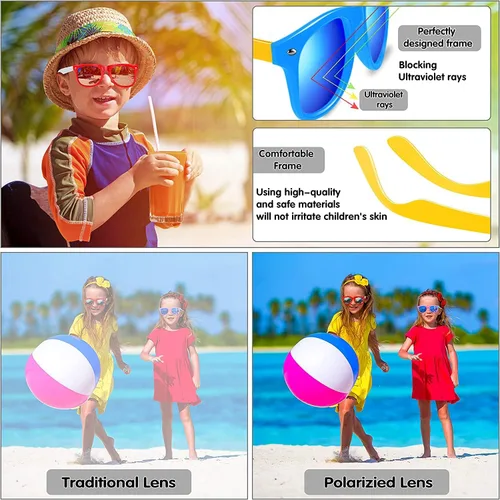 Miniatura 6 de GINMIC Gafas de sol para niños, regalos de fiesta a granel, paquete de 36 unidades, regalos para el día de San Valentín, protección UV 400, lentes