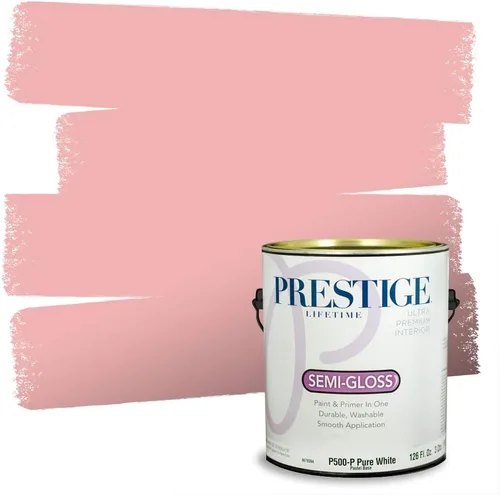 Miniatura 34 de Prestige Paints E100-T-SW6591 Pintura exterior e imprimación en uno, 1 galón, plano, combinación comparable de Sherwin Williams Amaryllis, 1 galón