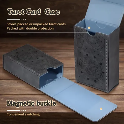 Miniatura 3 de Coume Funda de piel sintética para cartas de tarot, diseño de luna, funda protectora para la mayoría de los oráculos góticos de tamaño estándar