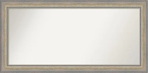 Miniatura 457 de Amanti Art Espejo de baño plateado para sobre fregadero, 28 x 47 pulgadas, espejo rectangular de plata imperial, marco de madera tradicional de gran