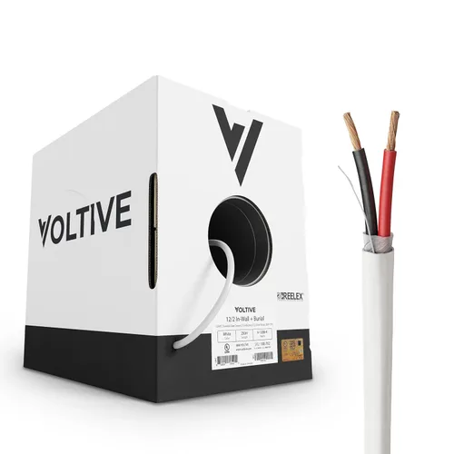 Miniatura 11 de Voltive Cable de altavoz 10/2, CL3 en pared y entierro directo, negro, 100 pies - 10 AWG, 2 conductores, cobre trenzado sin oxígeno, listado UL