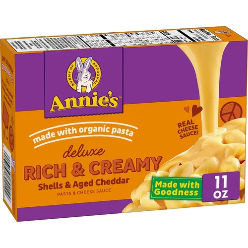 Miniatura 15 de Annie's Macarrones y queso de lujo con pasta orgánica, conchas y cuatro quesos, 11.3 onzas (paquete de 12)
