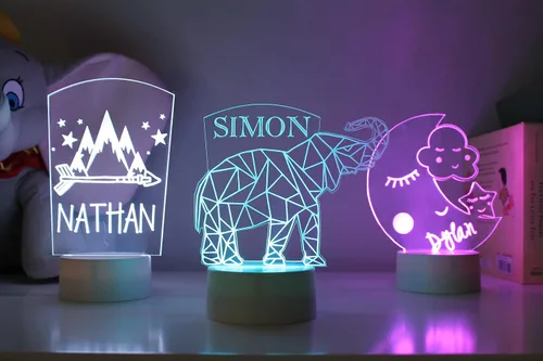 Miniatura 4 de Luz Nocturna Personalizada de Elefante Etchey, Luz Nocturna de Elefante, Habitación de Niño, Decoración de Dormitorio Infantil, Luz para Dormitorio
