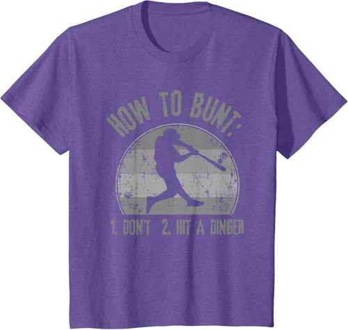 Miniatura 64 de Cómo Bunt Don't Hit A Dinger - Camiseta divertida de béisbol y sóftbol, Negro, S