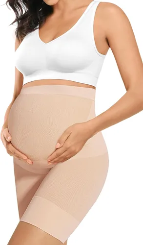 Ropa moldeadora de maternidad de alta calidad "Baby Bump", ropa interior de embarazo de cintura alta a medio muslo que evita rozaduras, soporte