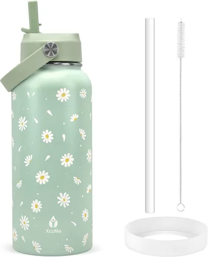 Miniatura 14 de Botella de agua aislada de 22 onzas, botellas de agua a prueba de fugas de acero inoxidable, taza térmica de viaje de boca ancha de doble pared