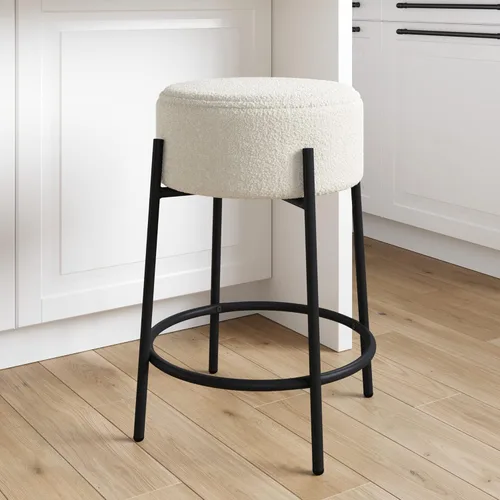 Miniatura 38 de Nathan James Amalia Taburete de bar de altura de encimera de cocina sin espalda, madera maciza con asiento giratorio de 360 grados, café Marrón