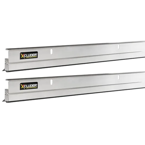 Xcluder Barrido de puerta estándar de 48 pulgadas, paquete de 2 de aluminio, sella roedores y plagas, sellado mejorado contra el clima, fácil de