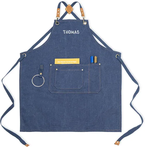 Miniatura 10 de Delantales de lona para mujeres y hombres, delantal de chef personalizado, para taller, cocina, carpintería, jardinería, camarero