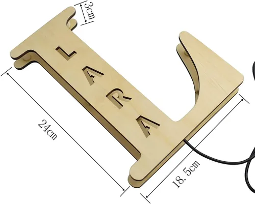 Miniatura 4 de Luz nocturna LED personalizada, letra inicial de madera grabada con nombre para familiares amigos, alfabeto, dormitorio, boda, Navidad, Halloween y j