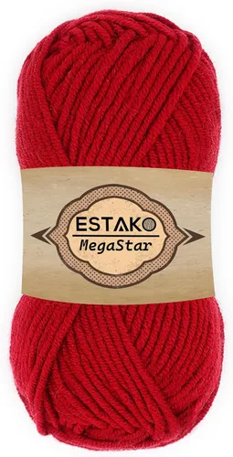 Miniatura 56 de Estako Megastar, 3.52 Oz (100g) de hilo de acrílico 75% y lana 25%, suave, peso grueso voluminoso #5 para crochet y tejer 120 yardas (110m)