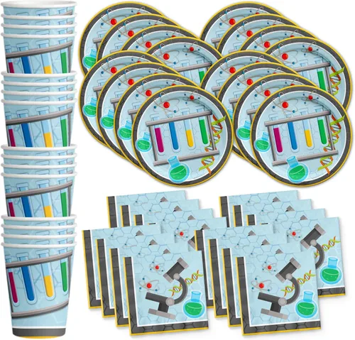 Miniatura 13 de Juego de suministros de fiesta de cumpleaños para pintura de artista, platos, servilletas, tazas, kit de vajilla artística para 16