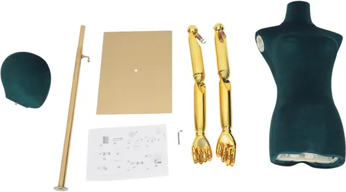 Miniatura 9 de Forma de vestido de torso de maniquí femenino, 59.06 a 78.7 pulgadas de altura ajustable, modelo humanoide, soporte de maniquí con manos ajustables