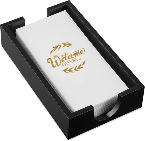 Miniatura 14 de Servilletero de madera de acacia para mesa, servilleteros para servilletas de papel, servilletero plano para almuerzo, servilleteros para decoración