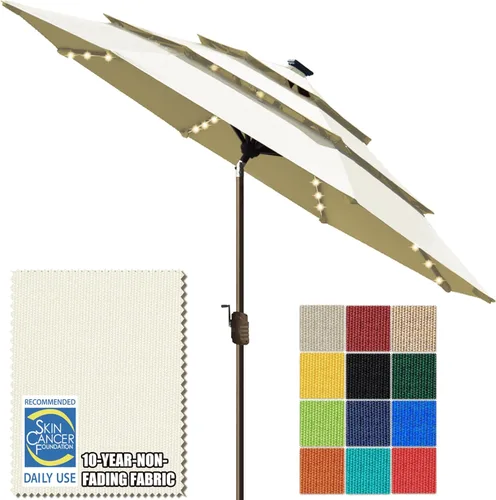 Miniatura 21 de EliteShade - Sombrilla solar de 9 pies / 2.74 metros, con 80 luces LED para patio, mesa al aire libre, con ventilación y cubierta que no se decolora