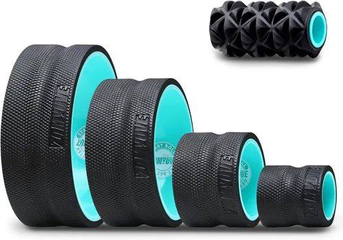 Paquete de 5 rodillos de espalda, rueda de yoga para aliviar el dolor de espalda y estiramiento, rueda trasera para masaje de tejido profundo,