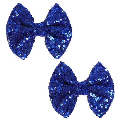Miniatura 5 de Love Fairy - Horquilla con lazo con brillantina, una pinza para el cabello con lazo de lentejuelas brillantes, 5 pulgadas, perfecta para niñas, Negro