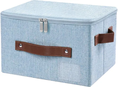 Miniatura 36 de Lucky Monet 1 contenedor de almacenamiento con tapas de cremallera de 10 x 8 x 7 pulgadas, cajas de almacenamiento plegables de tela con tapa