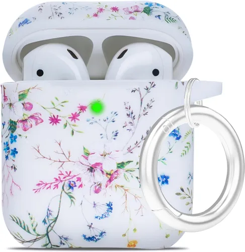 Miniatura 43 de Funda para AirPods Pro 2 de silicona suave - Funda con estampado floral para el segundo estuche de carga de Apple AirPod Pro - Protector con llavero