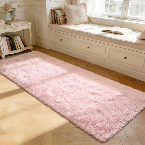 Miniatura 12 de Przemy - Alfombra mullida para dormitorio y sala de estar, alfombra de 4 x 6 pies, beige, alfombra de pelo largo suave y esponjosa, alfombra