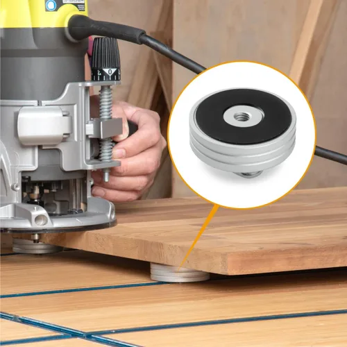 Miniatura 6 de POWERTEC 71669 Tope de pista en T redonda para piezas de trabajo circulares y en ángulo, bloque de parada de pista en T para carpintería, lijado