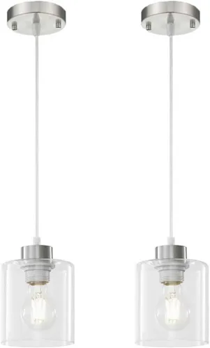 Miniatura 13 de 1 lámpara colgante de isla de cocina, moderna lámpara colgante de granja, lámpara de techo negra ajustable de 39 pulgadas para comedor, base E26