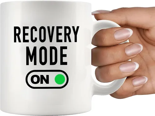 Miniatura 8 de Taza de café Recovery Mode On Get Well de regalo para pacientes, regalos inspiradores motivacionales para familiares y amigos, vaso de cerámica Negro