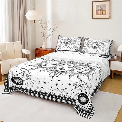 Miniatura 34 de Erosebridal Southwestern - Juego de sábanas y fundas de almohada, juego de sábanas azteca bohemio, diseño hippie de cachemira, tamaño individual
