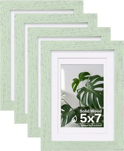 Miniatura 37 de Egofine - Juego de 4 portarretratos 8 x 10 pulgadas de madera maciza y cubierta de plexiglás de 4 x 6/5 x 7 pulgadas con paspartú u 8 x 10 pulgadas