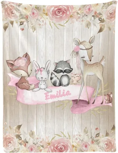 Miniatura 10 de Manta de bebé personalizada de príncipe elefante, manta personalizada para guardería, 30 x 40 pulgadas, para bebé, niño y niña, con nombre para baby