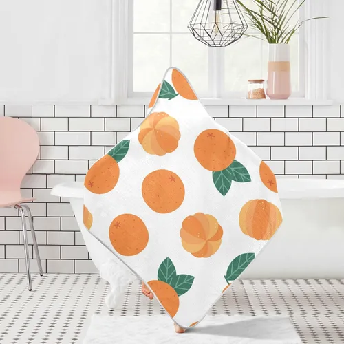 Miniatura 7 de YETTASBIN Toalla de baño naranja para bebé, ultra suave, absorbente, de algodón, con capucha, para recién nacido, niño, niño, regalo de registro