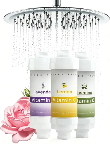 Miniatura 9 de 8 filtros de ducha de vitamina C para filtro de agua dura, accesorios de baño para ducha, bañera, lavanda, jazmín, té blanco, océano, melocotón
